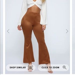 Fashion Nova Sabrina Suede Brown Pants